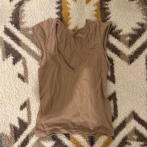Elegant Tan V-Neck Tank Top